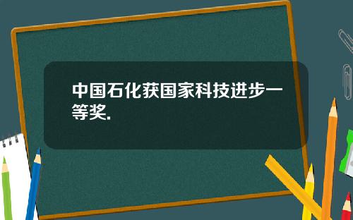 中国石化获国家科技进步一等奖.