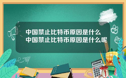 中国禁止比特币原因是什么中国禁止比特币原因是什么呢