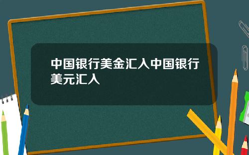中国银行美金汇入中国银行美元汇入