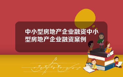 中小型房地产企业融资中小型房地产企业融资案例