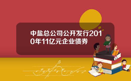中盐总公司公开发行2010年11亿元企业债券