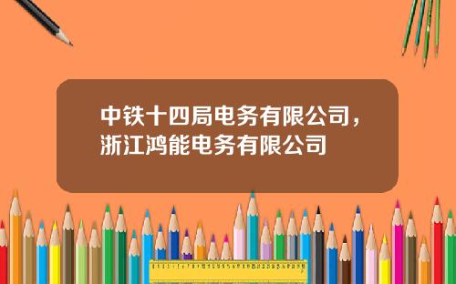 中铁十四局电务有限公司，浙江鸿能电务有限公司