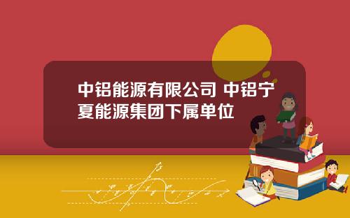 中铝能源有限公司 中铝宁夏能源集团下属单位
