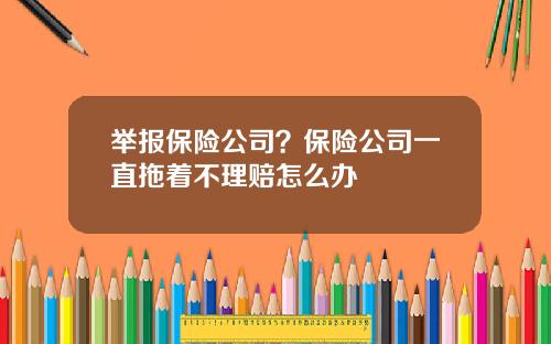 举报保险公司？保险公司一直拖着不理赔怎么办