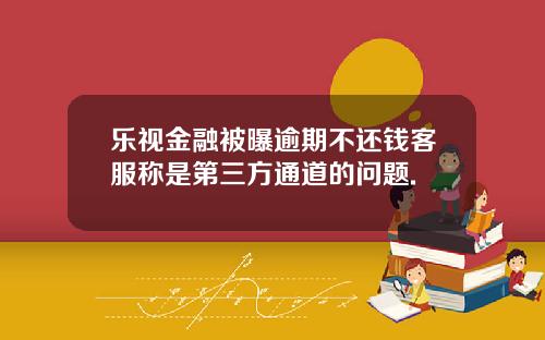 乐视金融被曝逾期不还钱客服称是第三方通道的问题.