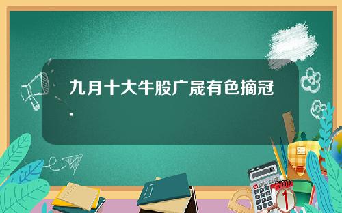 九月十大牛股广晟有色摘冠.