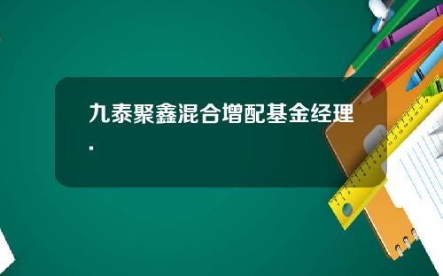 九泰聚鑫混合增配基金经理.