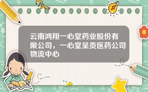 云南鸿翔一心堂药业股份有限公司，一心堂呈贡医药公司物流中心