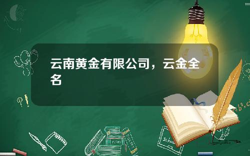 云南黄金有限公司，云金全名