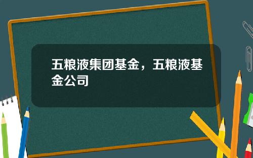 五粮液集团基金，五粮液基金公司