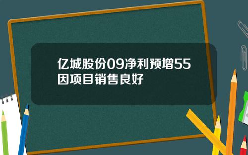 亿城股份09净利预增55因项目销售良好