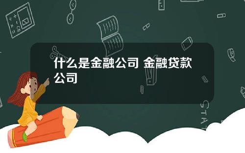 什么是金融公司 金融贷款公司