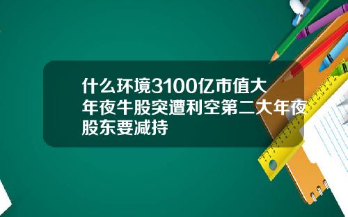 什么环境3100亿市值大年夜牛股突遭利空第二大年夜股东要减持