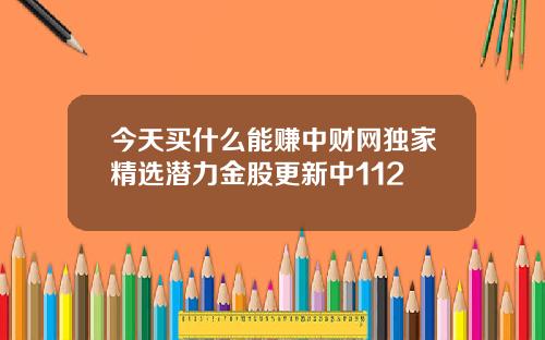 今天买什么能赚中财网独家精选潜力金股更新中112
