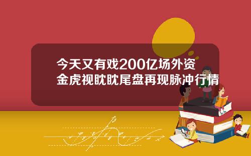 今天又有戏200亿场外资金虎视眈眈尾盘再现脉冲行情