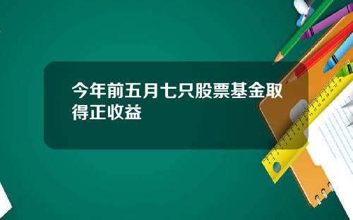 今年前五月七只股票基金取得正收益