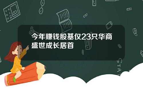 今年赚钱股基仅23只华商盛世成长居首