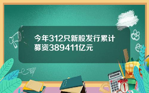 今年312只新股发行累计募资389411亿元
