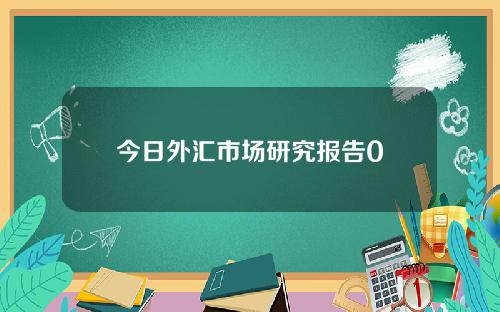 今日外汇市场研究报告0
