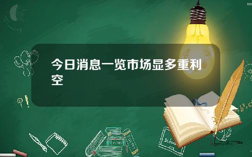 今日消息一览市场显多重利空