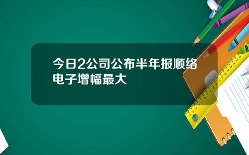 今日2公司公布半年报顺络电子增幅最大