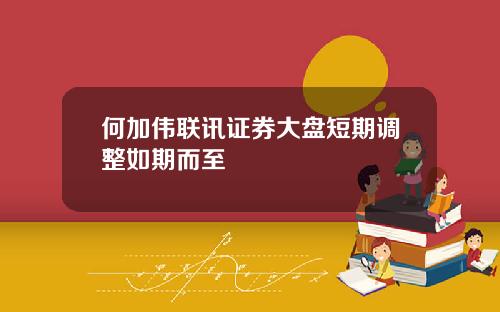 何加伟联讯证券大盘短期调整如期而至
