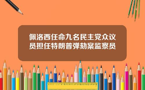 佩洛西任命九名民主党众议员担任特朗普弹劾案监察员