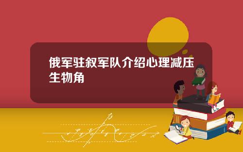 俄军驻叙军队介绍心理减压生物角