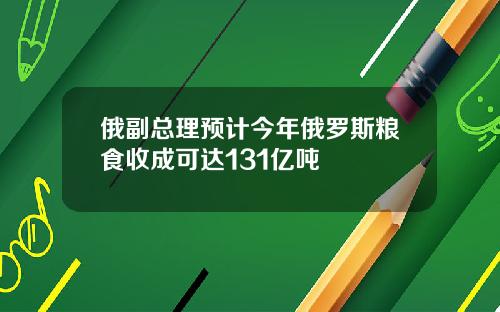 俄副总理预计今年俄罗斯粮食收成可达131亿吨