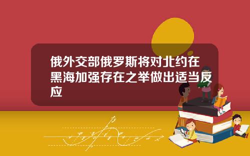 俄外交部俄罗斯将对北约在黑海加强存在之举做出适当反应