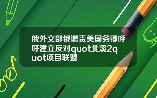 俄外交部俄谴责美国务卿呼吁建立反对quot北溪2quot项目联盟