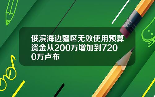 俄滨海边疆区无效使用预算资金从200万增加到7200万卢布