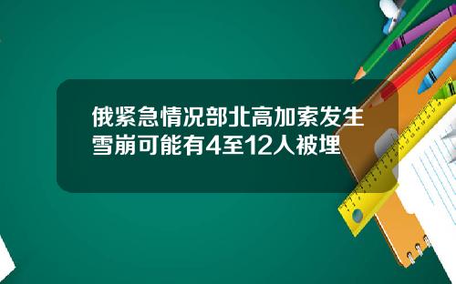 俄紧急情况部北高加索发生雪崩可能有4至12人被埋