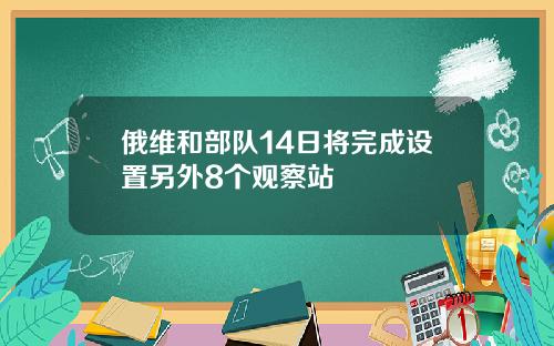 俄维和部队14日将完成设置另外8个观察站