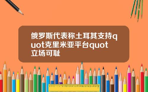 俄罗斯代表称土耳其支持quot克里米亚平台quot立场可耻