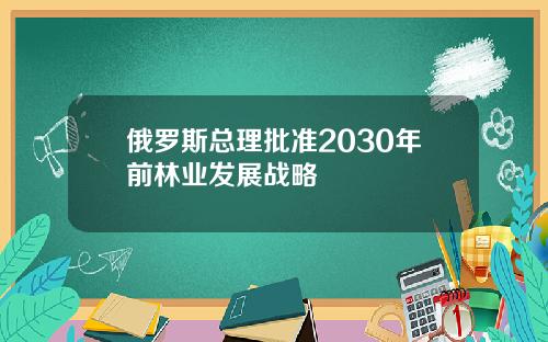 俄罗斯总理批准2030年前林业发展战略