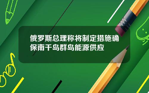 俄罗斯总理称将制定措施确保南千岛群岛能源供应
