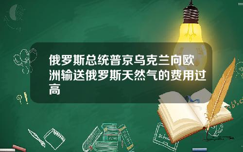 俄罗斯总统普京乌克兰向欧洲输送俄罗斯天然气的费用过高