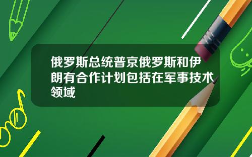 俄罗斯总统普京俄罗斯和伊朗有合作计划包括在军事技术领域