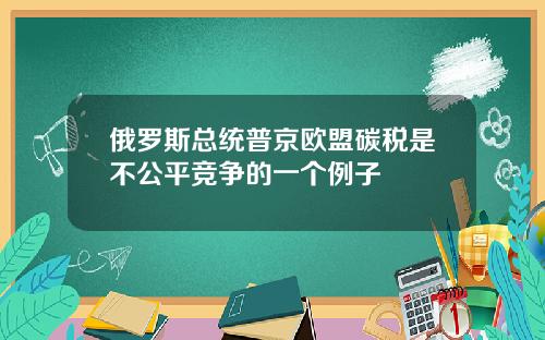 俄罗斯总统普京欧盟碳税是不公平竞争的一个例子