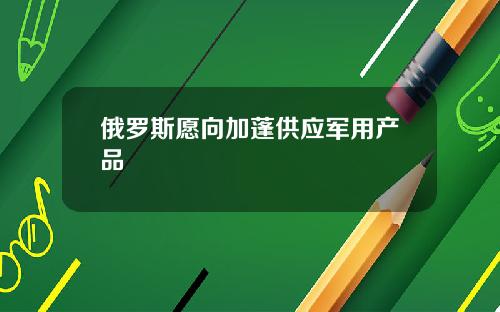 俄罗斯愿向加蓬供应军用产品