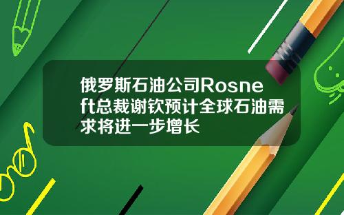 俄罗斯石油公司Rosneft总裁谢钦预计全球石油需求将进一步增长