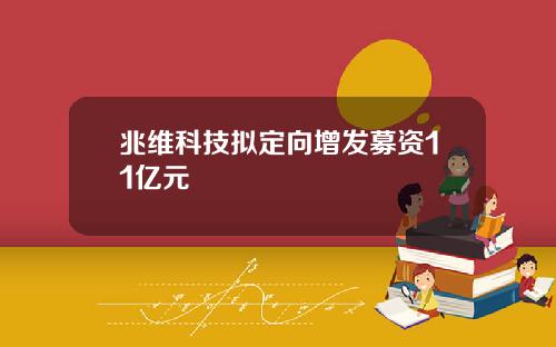兆维科技拟定向增发募资11亿元