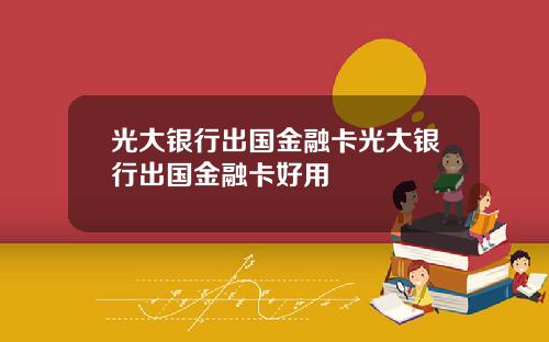 光大银行出国金融卡光大银行出国金融卡好用