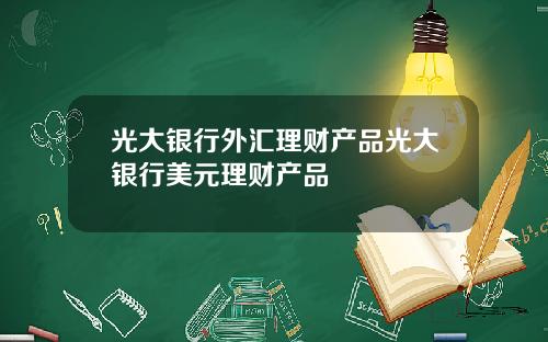 光大银行外汇理财产品光大银行美元理财产品
