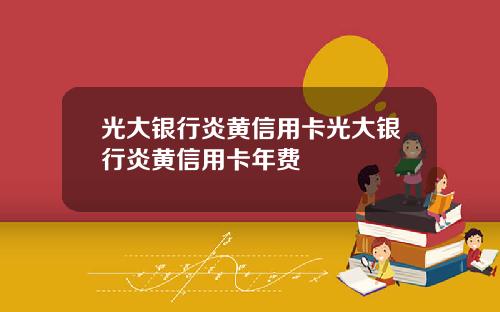 光大银行炎黄信用卡光大银行炎黄信用卡年费