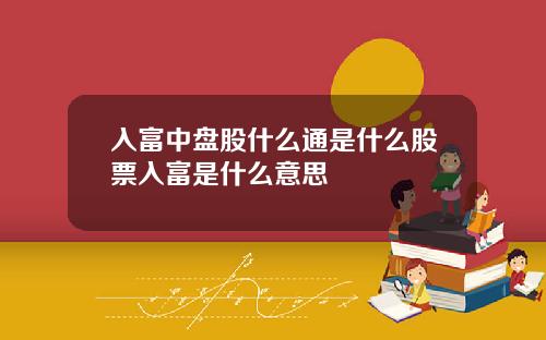 入富中盘股什么通是什么股票入富是什么意思