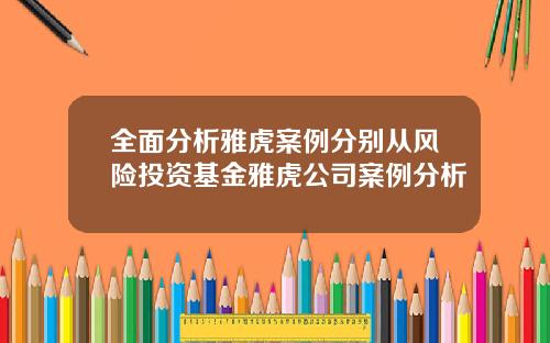 全面分析雅虎案例分别从风险投资基金雅虎公司案例分析