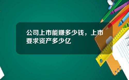 公司上市能赚多少钱,上市要求资产多少亿 公司上市能赚多少钱,上市要求资产多少亿