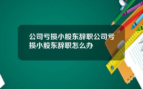 公司亏损小股东辞职公司亏损小股东辞职怎么办
